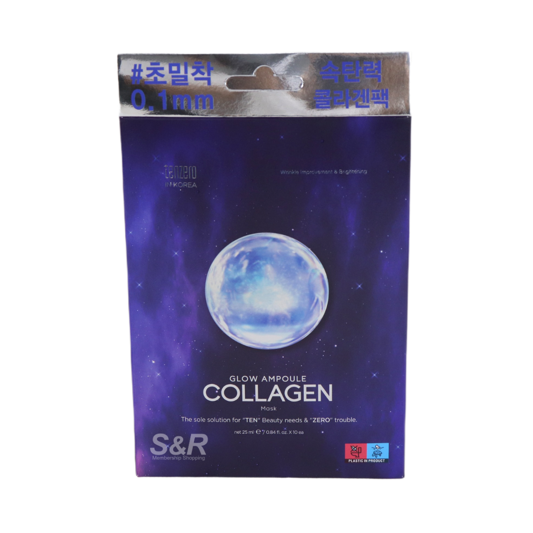 Tenzero Glow Ampoule Collagen Mask 10 pieces